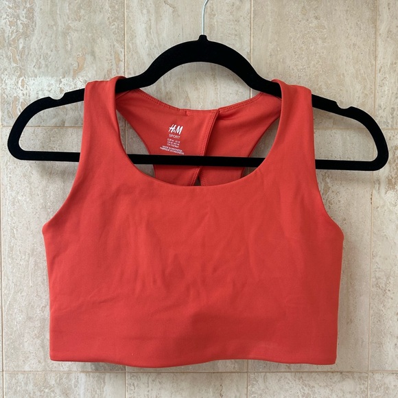 H&M Athletic Sports Bra (Medium) - Soft Red/Coral Orange - Picture 6 of 10